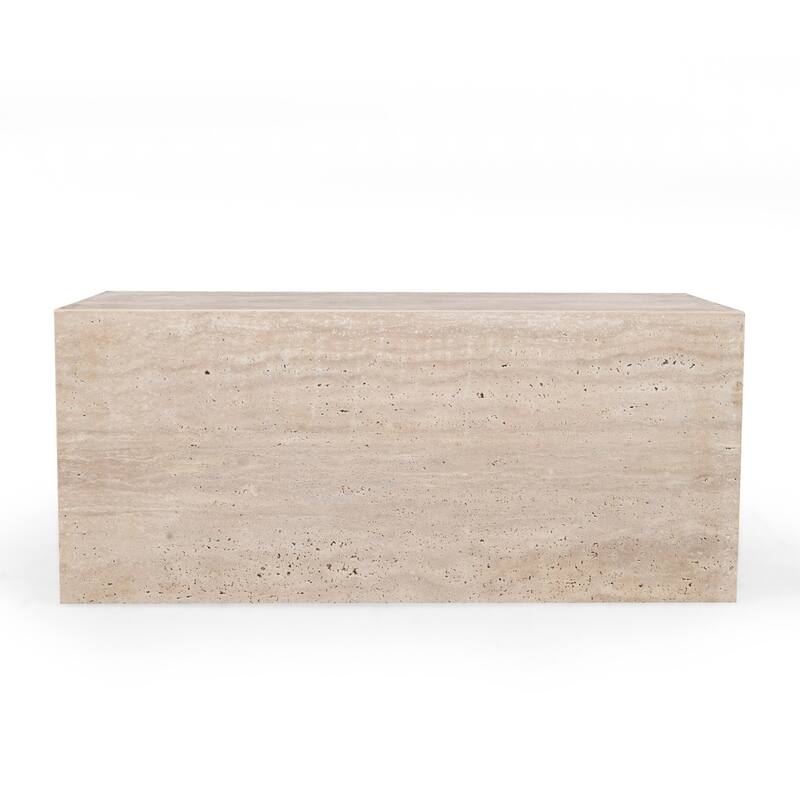 Travertine Rectangular Coffee Table - 37" - Beige
