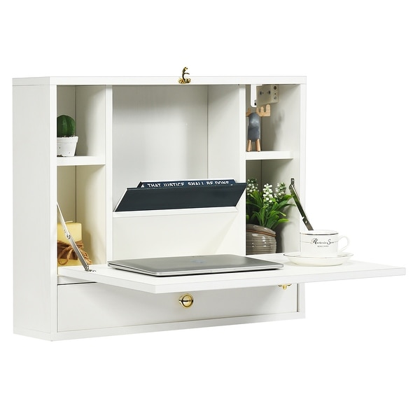 Wall Mounted Desk Multifunction Floating Desk Storage Cabinet On Sale Bed Bath Beyond 35105412