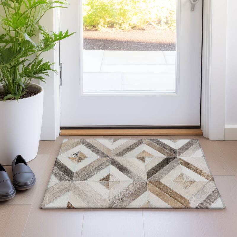 Premium Washable Super Soft Modern Patchword Mayfield Rug - Grey - 1' 8" x 2' 6" - Rectangle