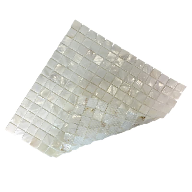 Art3d 12"x12" Mother of Pearl Tile Square White with Seams