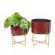 preview thumbnail 46 of 50, Iron Contemporary Planter (Set of 2) - S/2 12", 16"H