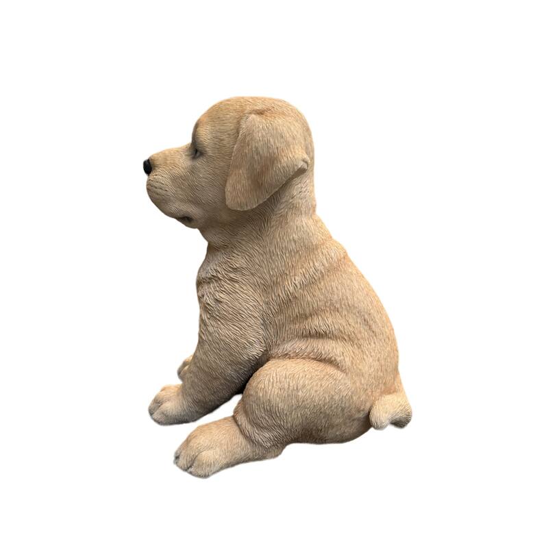 Labrador Puppy Outdoor Garden Statue - 10.5" - Yellow
