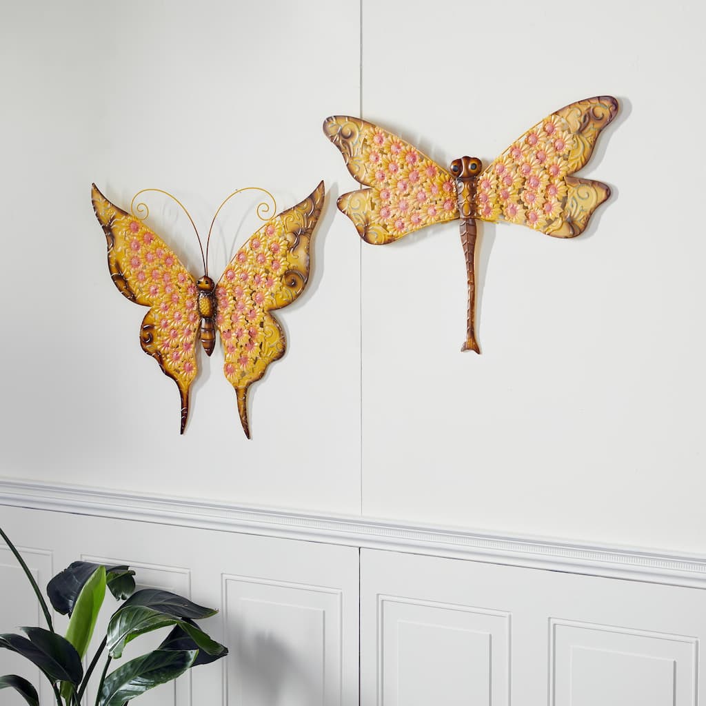 White Iron Farmhouse Garden Wall Decor (Set of 2)
