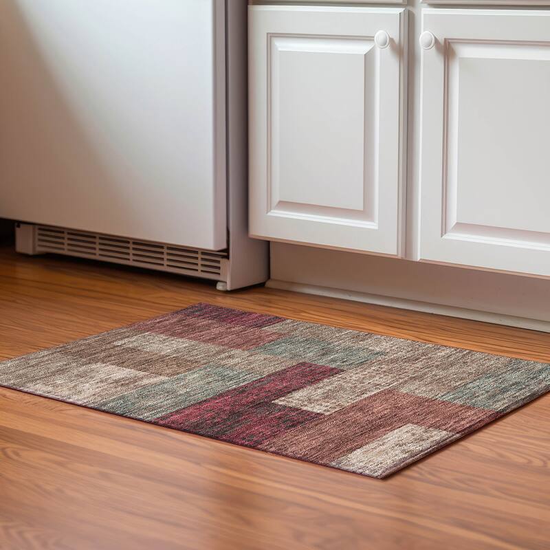 Premium Washable Super Soft Casual Geo Mayfield Rug - Mocha - 1'8" x 2'6"
