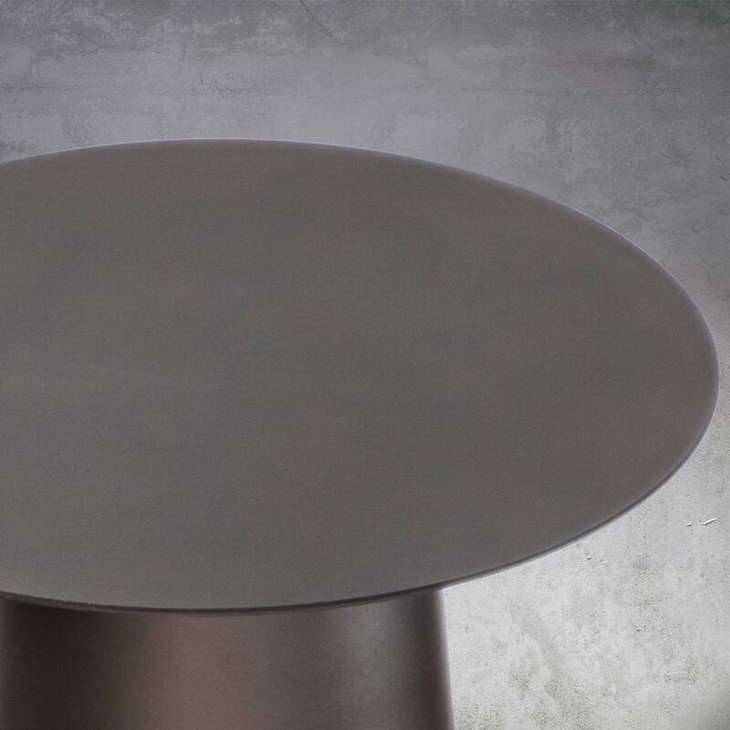 CraftHome Outdoor Modern and Elegant Single Round Coffee Table with Sturdy Iron Base