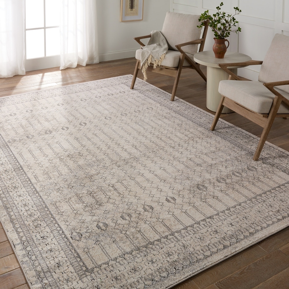 Vibe By Jaipur Living Olivine Indoor/Outdoor Trellis Gray/ Brown Runner Rug  (2'6X8')