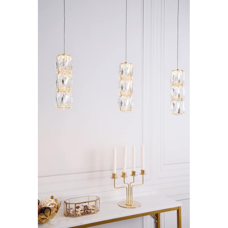 Silver Orchid Dove Gold 3-Light LED Pendant - 4.7"W X 9.2"H