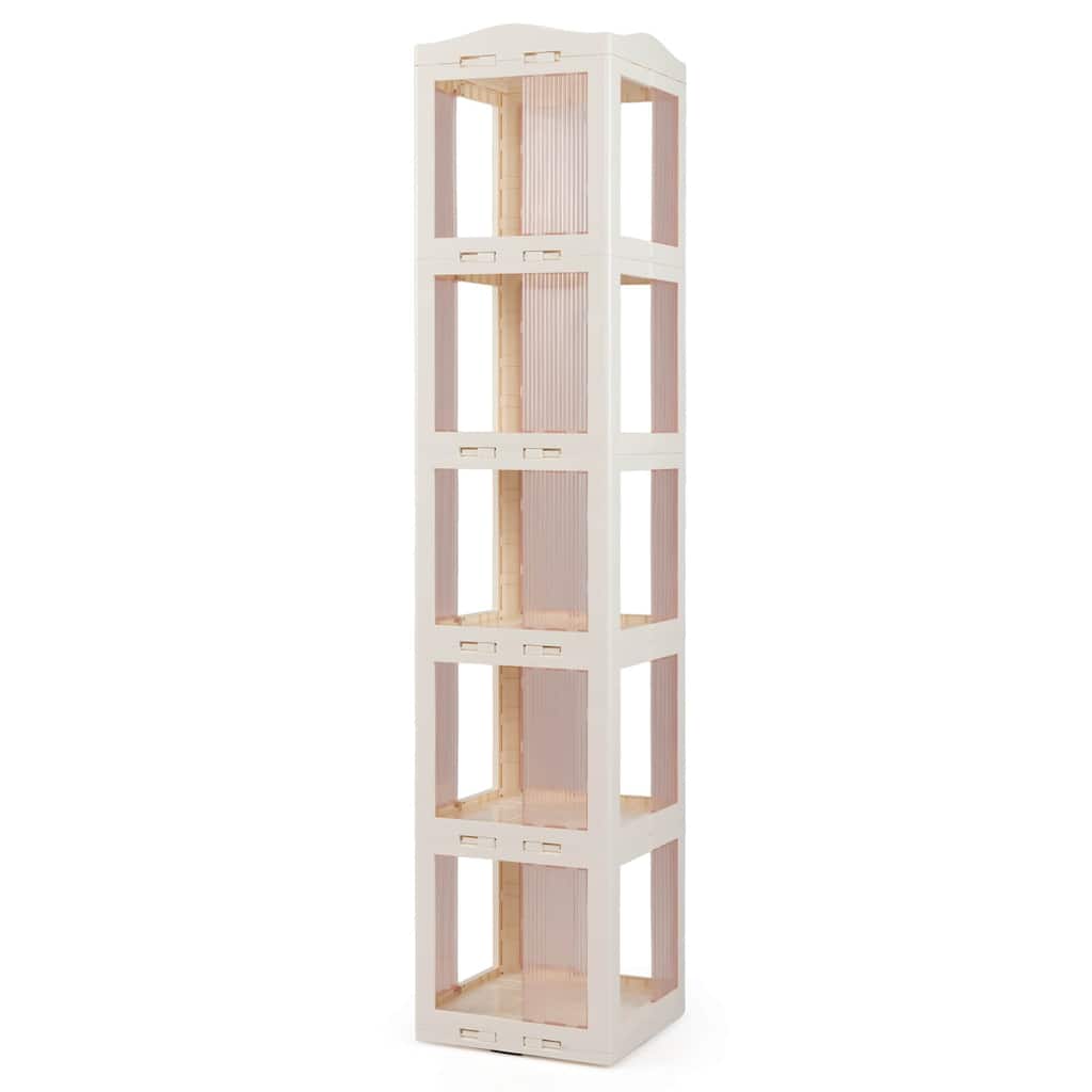 Costway 360° Spinning Bookcase with Swivel Base, 5-Tier Revolving - See Details