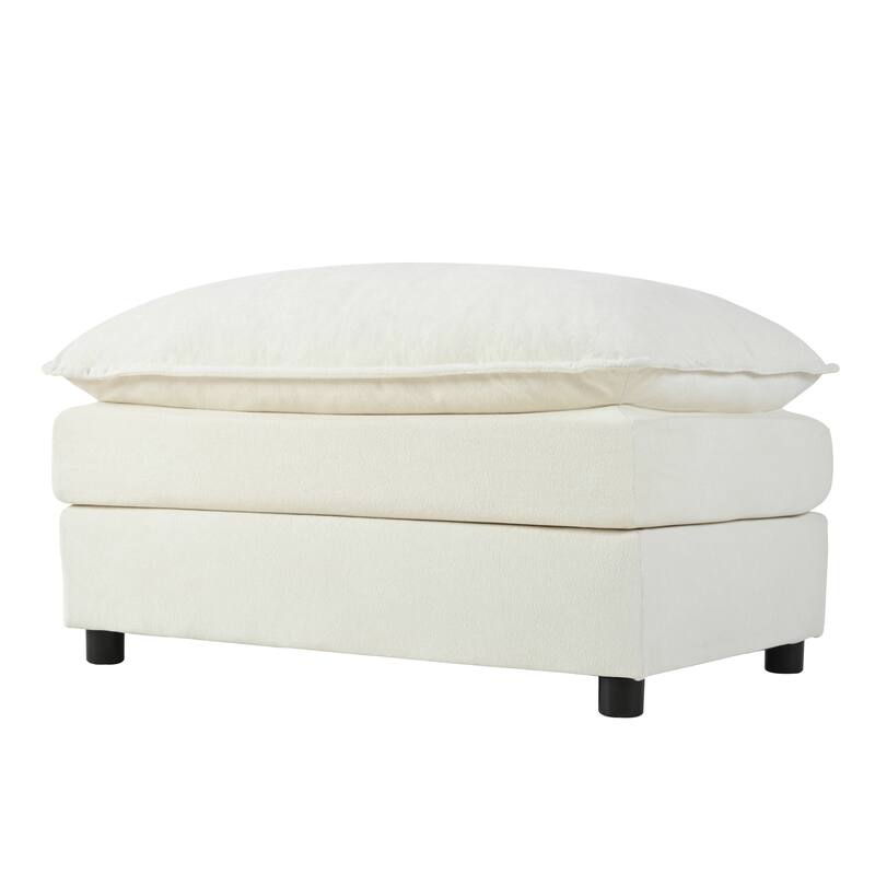 GDFStudio - 6-Piece Modular 109.45" Sectional Sofa with 3 Ottomans & Soft Pillows