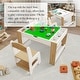 preview thumbnail 10 of 10, Wooden Kids Play Table and 2 Chairs Set with 7 Storage Compartments