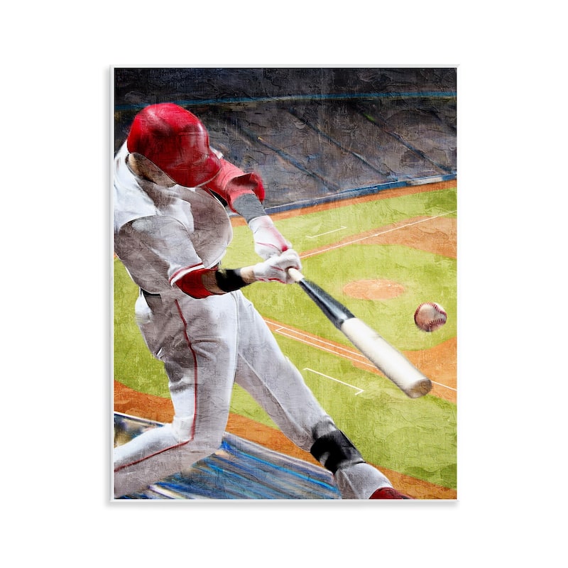 Stupell Athlete Hitting Baseball Wall Plaque Art Design By Kim Allen - 11 x 14