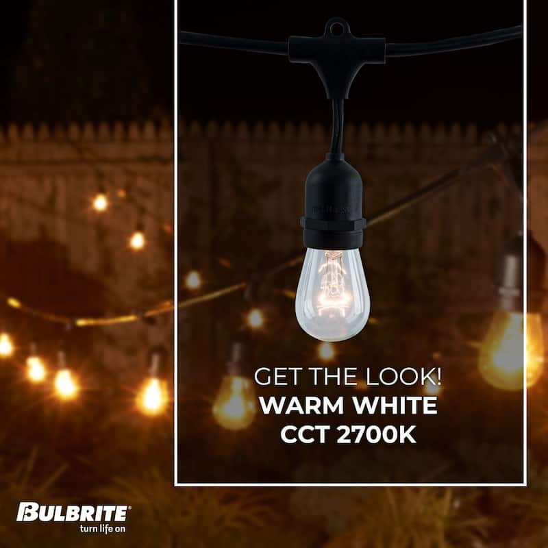 Bulbrite 14 ft Indoor/Outdoor 10-Socket (E26) Decorative String Light Kit, Black