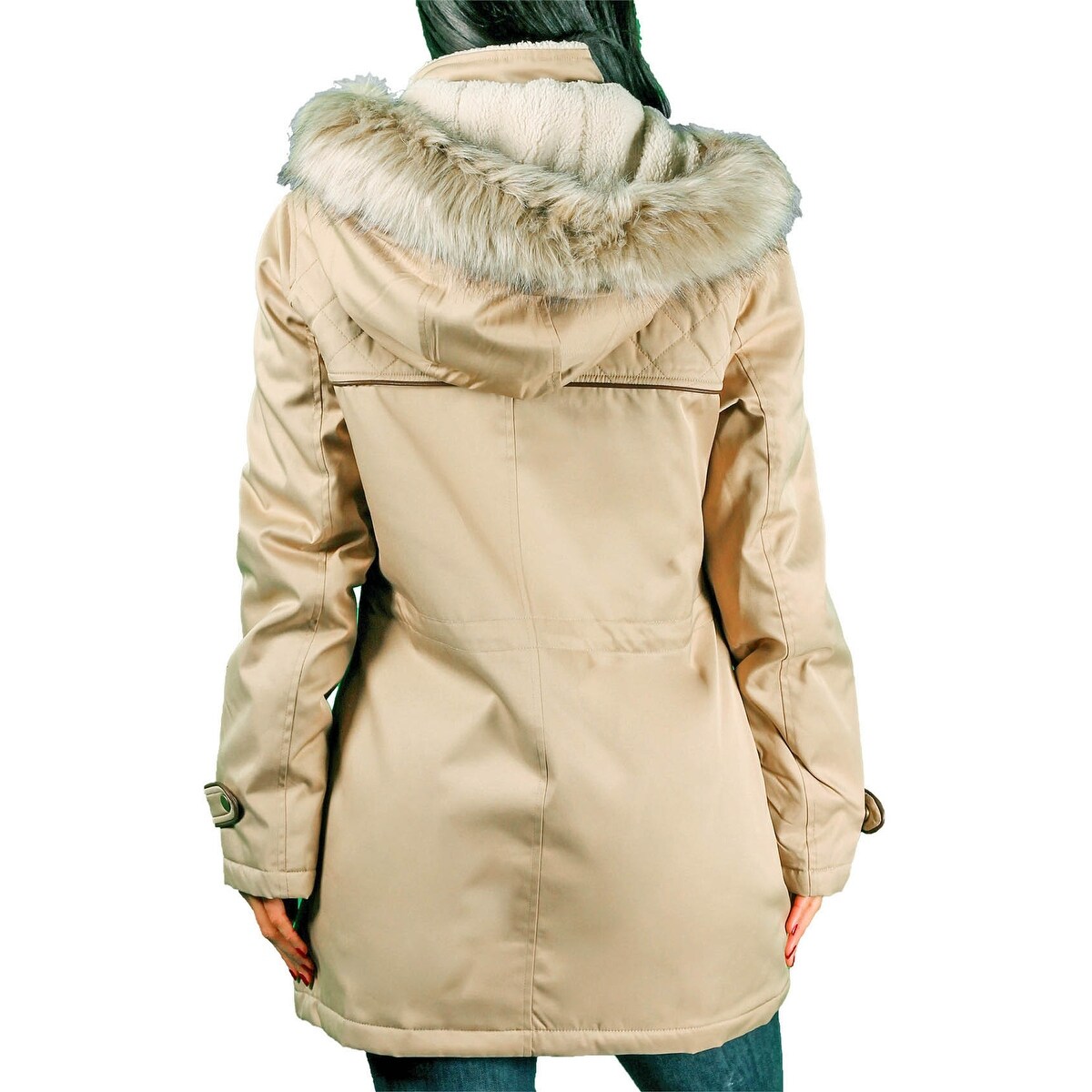 Shop Liz Claiborne Ladies 3 4 Anorak Coat With Removable Hood