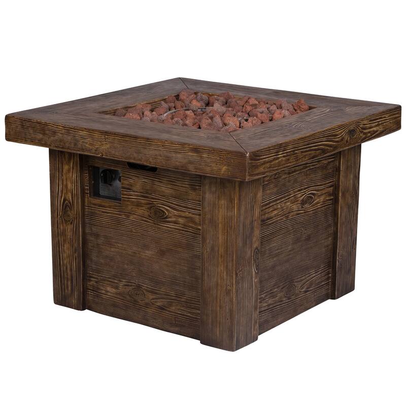Fire & Flare 50,000 BTU Firepit Table, Lava Rocks, & Cover Set