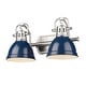 preview thumbnail 42 of 56, Duncan 2-Light Bath Vanity Pewter with Navy Blue