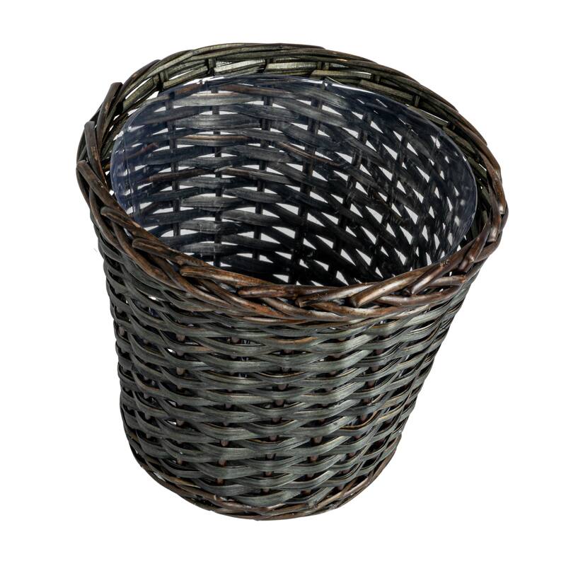 Household Essentials Wicker Waste Basket with Plastic Liner