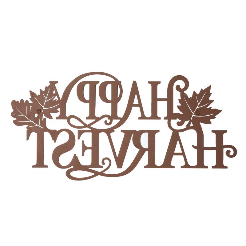 Glitzhome 24"L Fall Metal HAPPY THANKSGIVING / HAPPY HARVEST Wall Decor