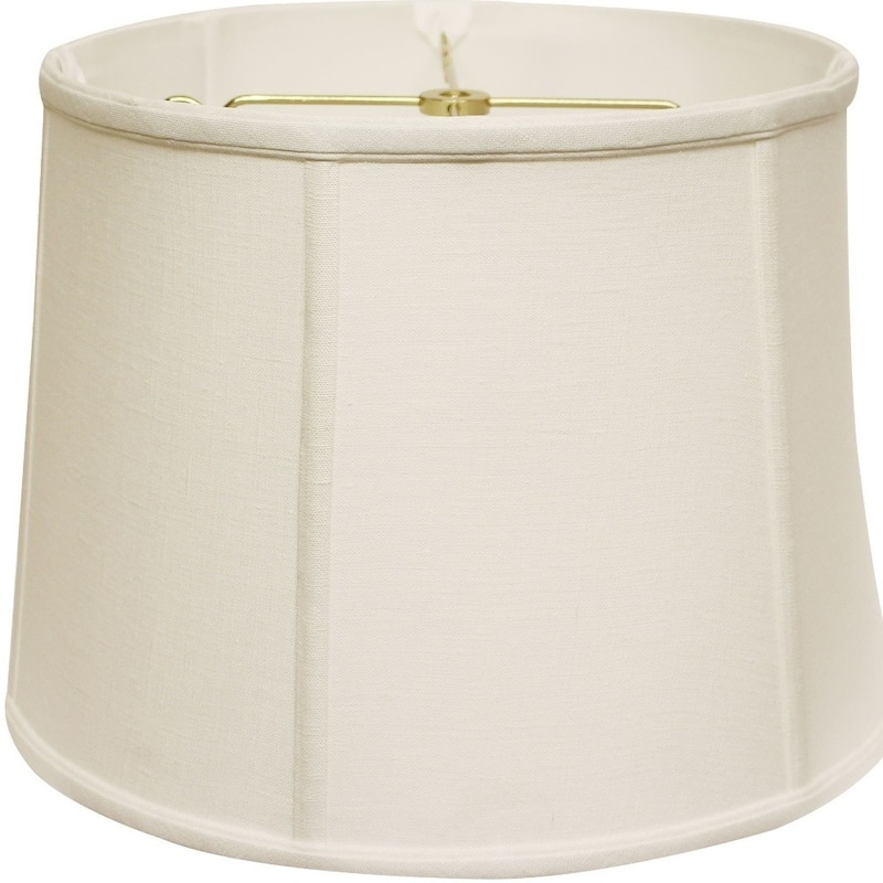 HomeRoots 17" White Throwback Drum Linen Lampshade - 17