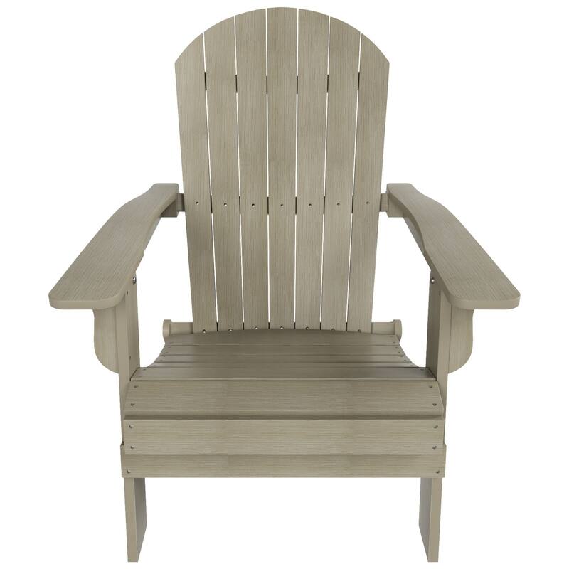 Vineyard HIPS Outdoor Folding Eco-Friendly All Weather Seashell Adirondack Chair (Set of 2)