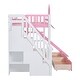 preview thumbnail 12 of 64, Twin over Twin Size Solid Wood Castle Style Bunk Bed with 2 Drawers 3 Shelves and Slide for Kids, Bedroom