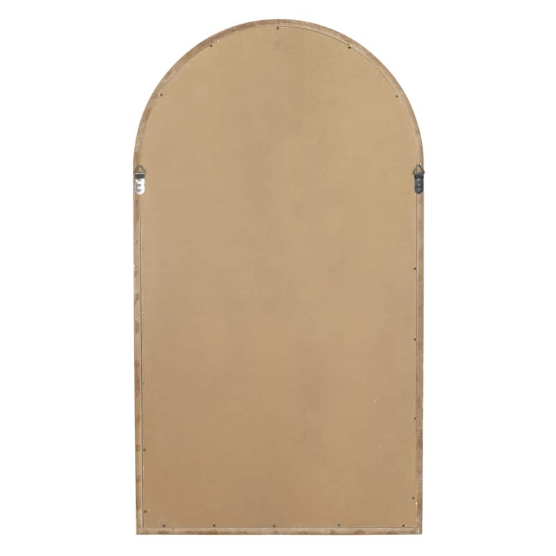 Wood Window Pane Inspired 2 Door Room Wall Mirror with Arched Top and Distressing - White - Roche River Decor