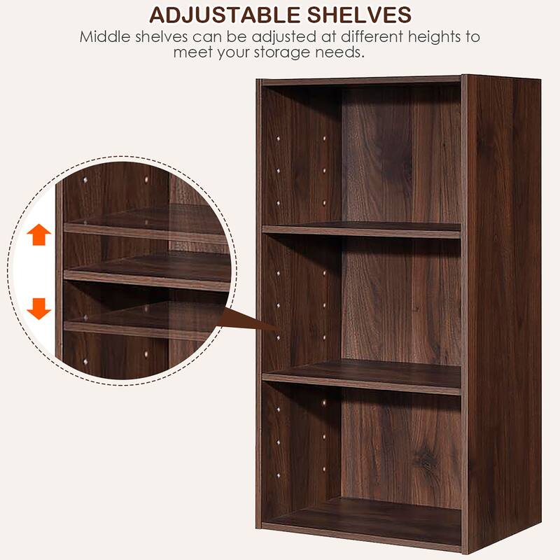Gymax 3 Open Shelf Bookcase Modern Multi-functional Storage Display - See Details