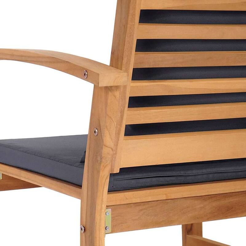 vidaXL Garden Chairs 2 pcs Natural 60 x 65 x 76.5 cm Solid teak wood - 23.6 x 25.6 x 30.1 inch