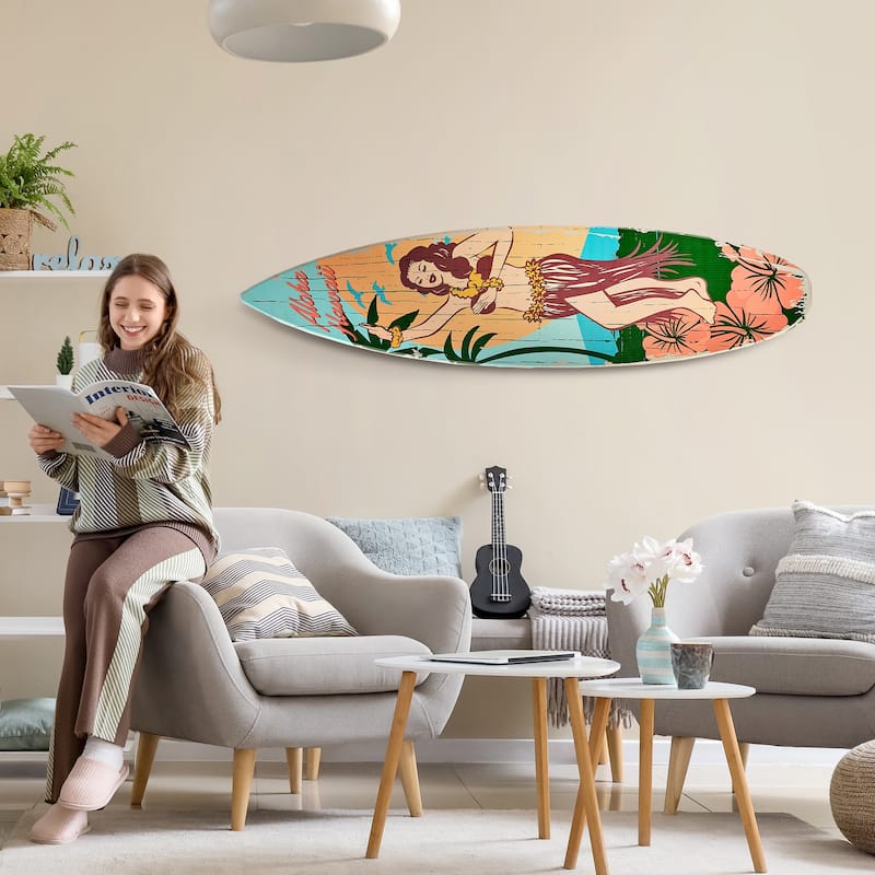 American Art Decor Surfboard Plaque Wall Sign
