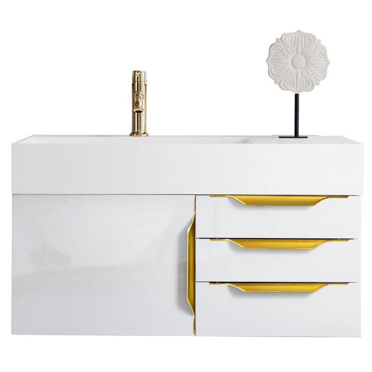 James Martin Vanities 983-V36-W-G-GW Columbia 36" Wall Mounted Single - Glossy White