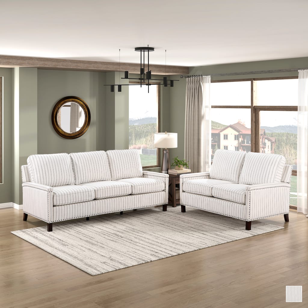 Ferron 2-Piece Fabric Living Room Sofa Set