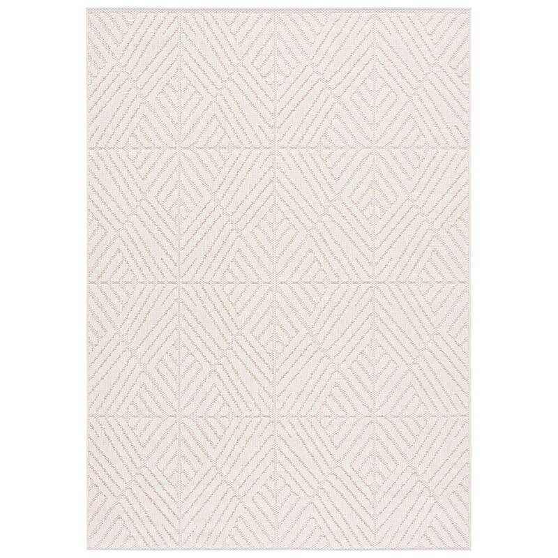 SAFAVIEH Global Joaquina Indoor/Outdoor Washable Backyard Patio Rug - 4' x 6' - Light Beige/Ivory