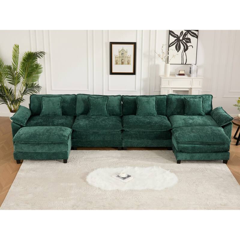 GDF Studio - Sandy Comfort Modern Upholstered Sectional Sofa with Double-Layer Chenille Cushions