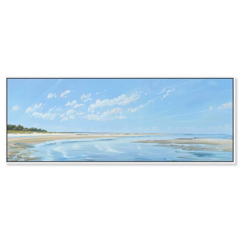 Beautiful Island Shore Panoramic Canvas by Art Remedy - White - 54" x 20"