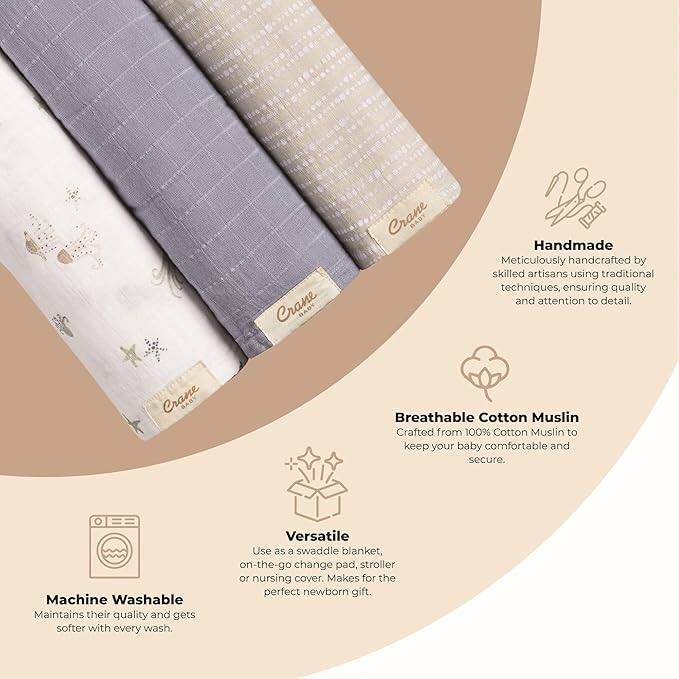 Crane Baby Swaddle Wraps Pack