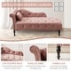 preview thumbnail 6 of 12, 60"W Velvet Chaise Lounge, Tufted with Pillow & Nailhead Decorate - 60.6W" x 27.5D" x 28.3"H