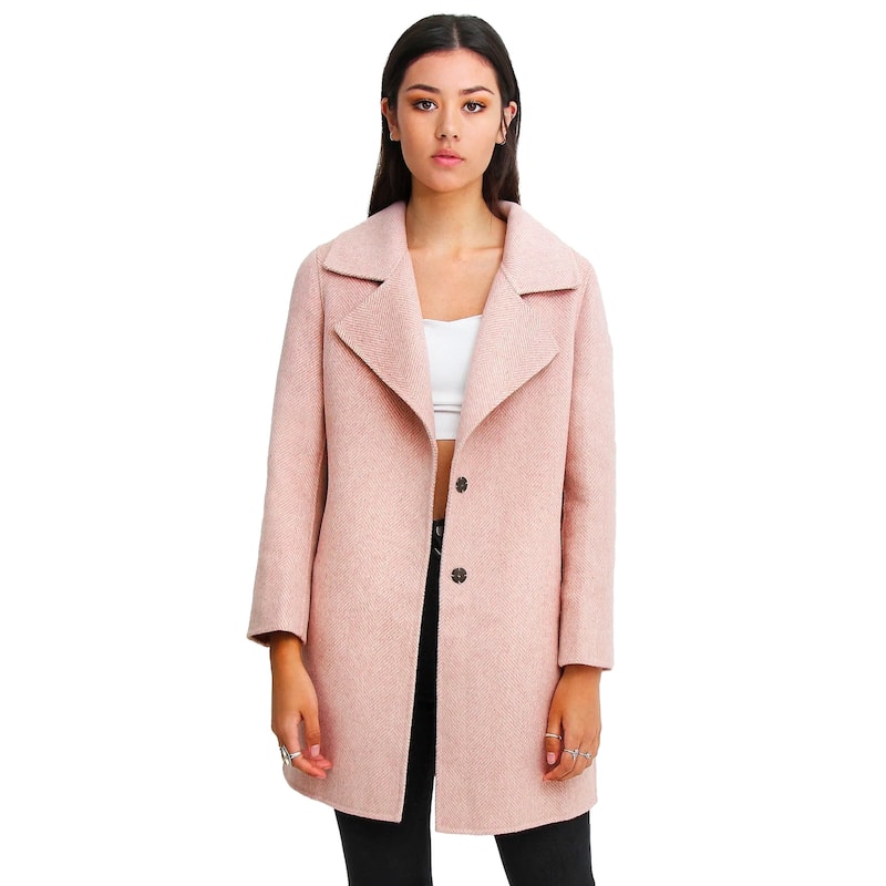 Ex-Boyfriend Wool Blend Oversized Jacket - S - Pink