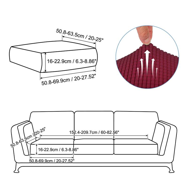 Couch Cushion Cover, 20"x20" Polyester Stretch Sofa Cover