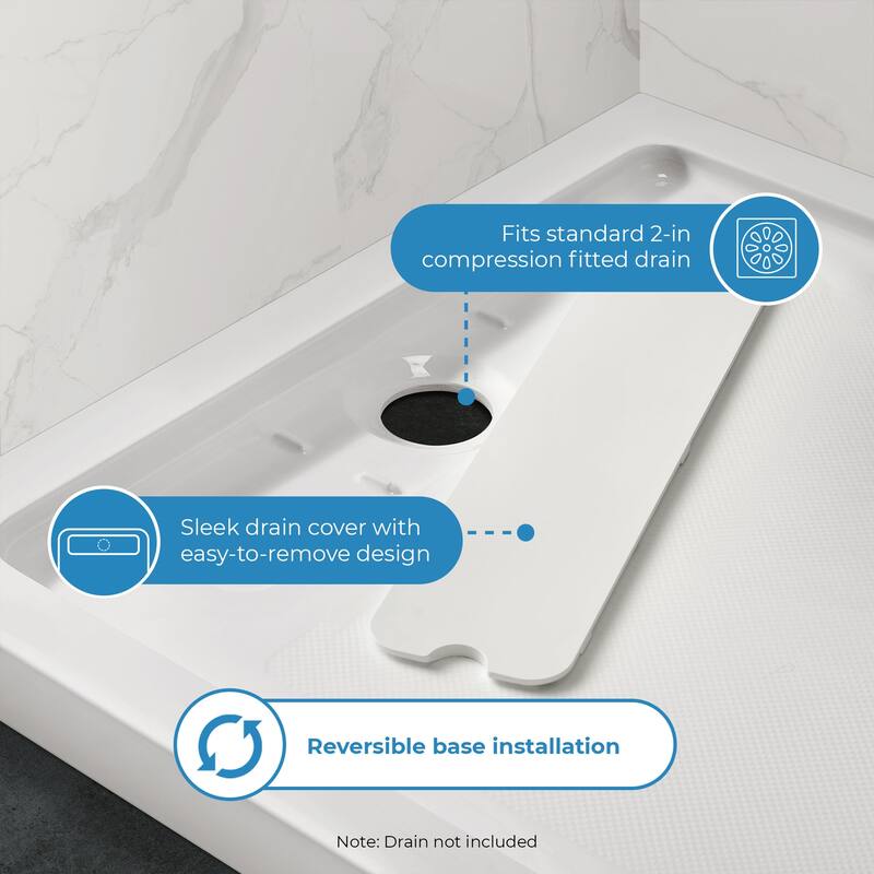 OVE DECORS Adena White Shower Base 60x36 in white
