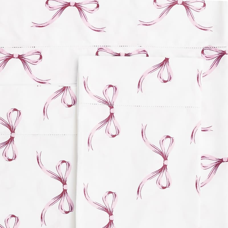 Gentle Ribbons Cotton Sheet Set Rose