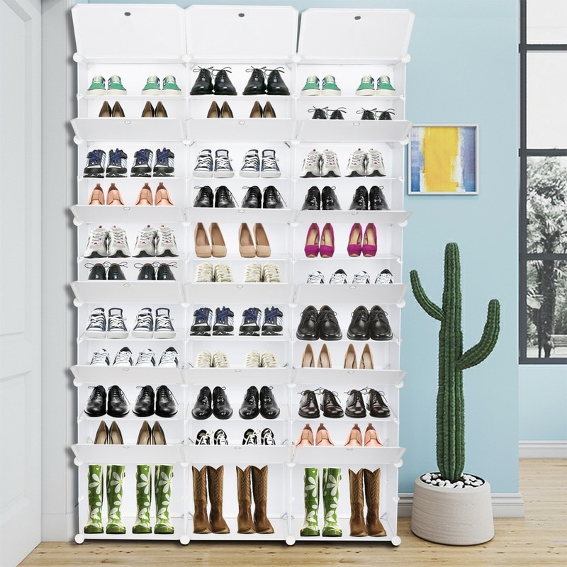 Internet s Best 3 Tier Metal Shoe Tree Black Finish 18 Pair Shoe Organization Free Standing Tower Weighted Base Bed Bath Beyond 20852838