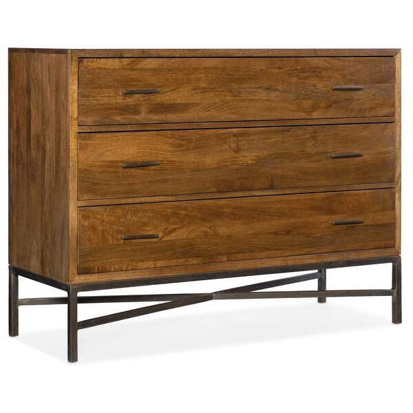 Hooker Furniture 5677-85001 48" Wide 3 Drawer Mango Wood and Iron Dresser - Dark Mango