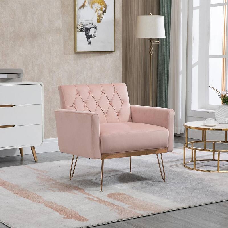 Modern Upholstered Velvet Accent Chair