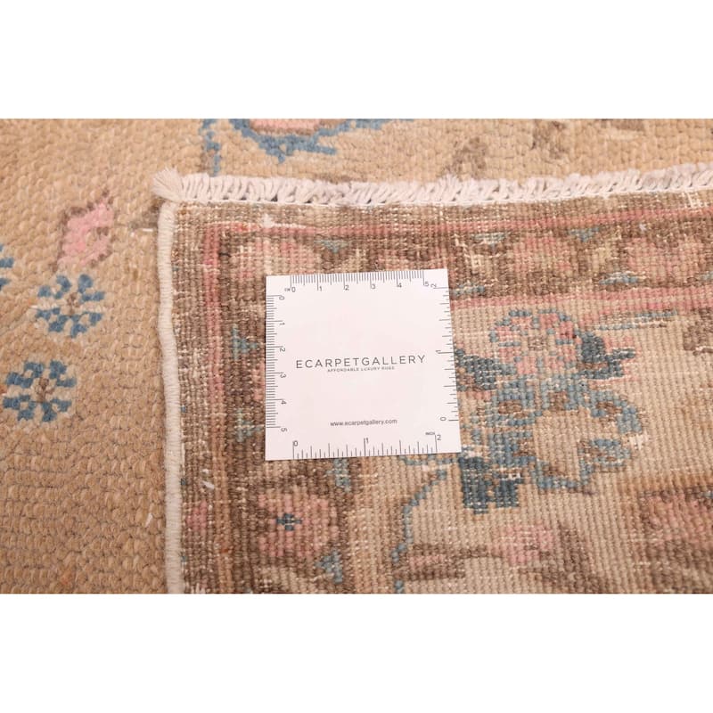 ECARPETGALLERY Hand-knotted Antalya Vintage Tan Wool Rug - 4'3 x 6'5