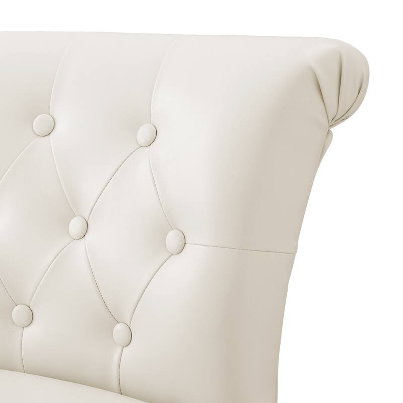 Modern 26.in Swivel Bar Stool Armless Counter Height Stool with Wooden Legs for Kitchen Island