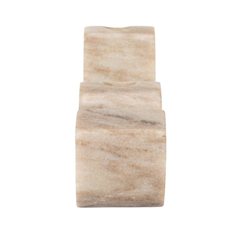 Marble Wave Double Taper Candle Holder - 14.5"L x 4.0"W x 2.0"H