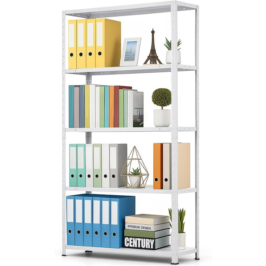 5Tier Storage Shelf 68H×35W×12D Metal Organizer Rack