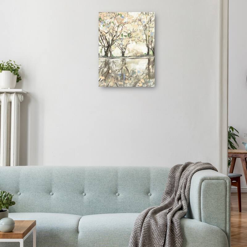 Sage Blossom Reflections By Studio Arts Canvas Art Print