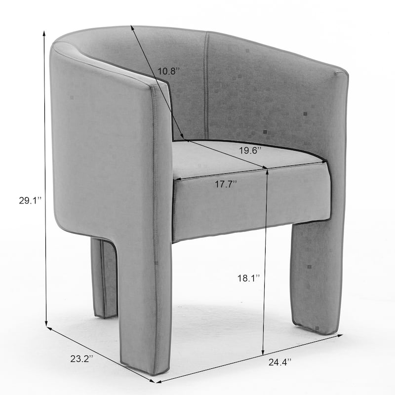 SEYNAR Modern Velvet Accent Chair, Upholstered Barrel Chair with Unique Solid Base for Living Room Soft Club Chair