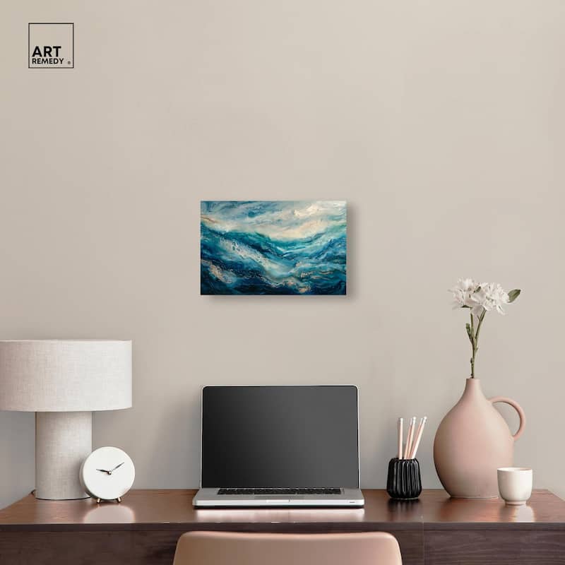 Jeweled Waters Canvas by Art Remedy, Gallery Wrapped