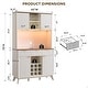 preview thumbnail 16 of 19, 72" Wine Bar Cabinet, Modern Wood Coffee Bar Cabinet with LED Lights - N/A